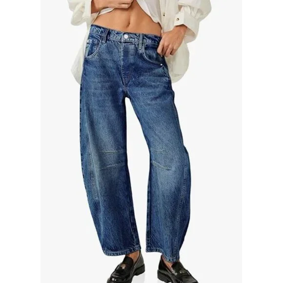 Good Luck Mid-Rise Barrel Jeans - Picture 2 of 6